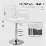 Adjustable Swivel Bar Stool with Gas-Lift Height Control & Footrest – Padded Counter and Kitchen Chair