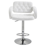 Adjustable Swivel Bar Stool with Gas-Lift Height Control & Footrest – Padded Counter and Kitchen Chair