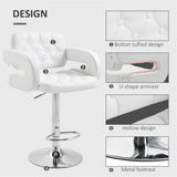 Adjustable Swivel Bar Stool with Gas-Lift Height Control & Footrest – Padded Counter and Kitchen Chair
