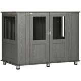 Dog Crate Furniture with Wide Tabletop, Magnetic Door & Bolt – 116cm Indoor Kennel for Extra Large Dogs, Grey