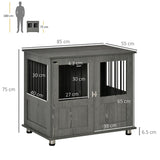 Dog Crate Furniture with Wide Tabletop, Magnetic Door & Bolt – 95cm Indoor Kennel for Medium & Large Dogs, Grey