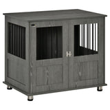 Dog Crate Furniture with Wide Tabletop, Magnetic Door & Bolt – 95cm Indoor Kennel for Medium & Large Dogs, Grey