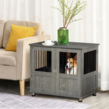 Dog Crate Furniture with Wide Tabletop, Magnetic Door & Bolt – 95cm Indoor Kennel for Medium & Large Dogs, Grey