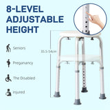 HOMCOM Bath Chair with Height Adjustable Legs and Suction Feet, 136kg – Lightweight Shower Stool, Cream White