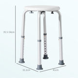 HOMCOM Bath Chair with Height Adjustable Legs and Suction Feet, 136kg – Lightweight Shower Stool, Cream White