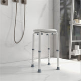 HOMCOM Bath Chair with Height Adjustable Legs and Suction Feet, 136kg – Lightweight Shower Stool, Cream White