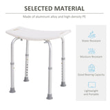 Aluminium Shower Stool with Drainage Holes and Non-Slip Feet, 135kg, Height Adjustable – Bath Seat, White