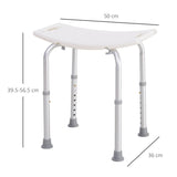 Aluminium Shower Stool with Drainage Holes and Non-Slip Feet, 135kg, Height Adjustable – Bath Seat, White