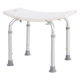 Aluminium Shower Stool with Drainage Holes and Non-Slip Feet, 135kg, Height Adjustable – Bath Seat, White