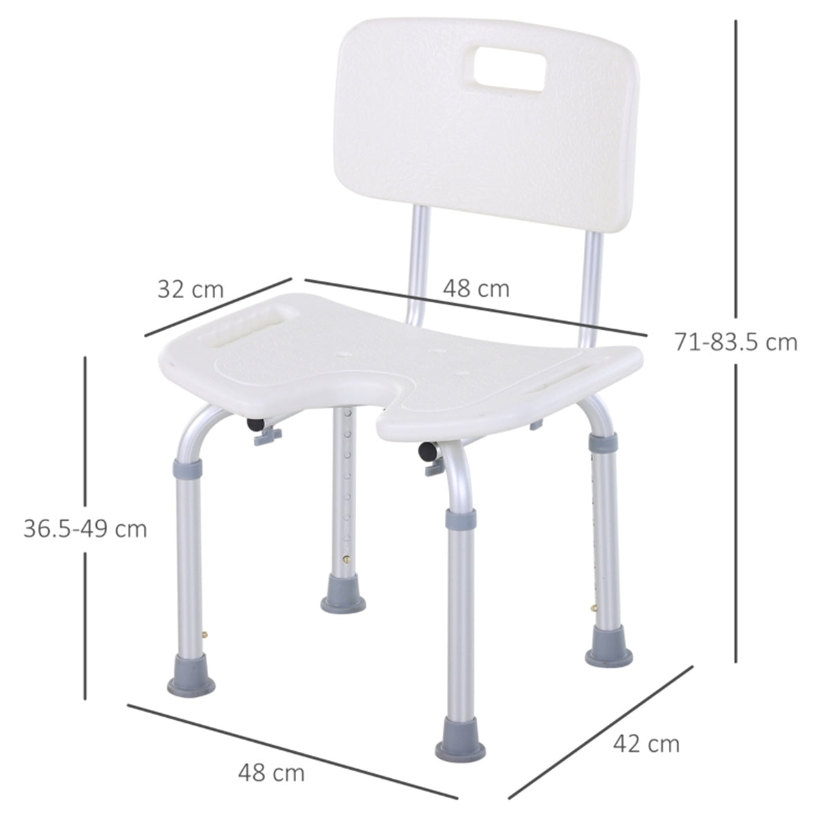 Bath & Shower Chair with Drainage Holes, Non-Slip Feet & Sturdy Frame – Bathroom Aid