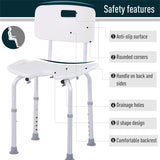 Bath & Shower Chair with Drainage Holes, Non-Slip Feet & Sturdy Frame – Bathroom Aid