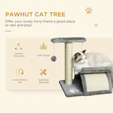 PawHut Cat Tree with Scratching Bridge, Half Round Tunnel & Rotatable Pole – Light Grey