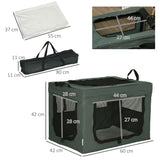 Portable Pet Carrier Bag with Removable Cushion, 3 Doors & Mesh Window – Miniature Dogs, Grey