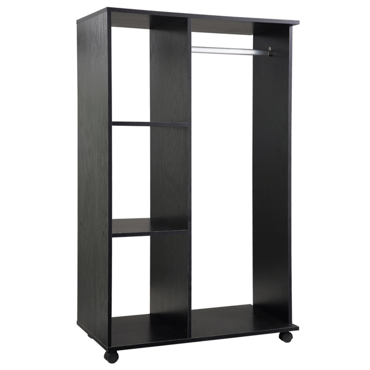 Chester Rolling Wardrobe Storage Unit with Hanging Space, Wheels & Protective Cover – Bedroom Clothes Rail