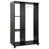Chester Rolling Wardrobe Storage Unit with Hanging Space, Wheels & Protective Cover – Bedroom Clothes Rail