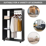 Chester Rolling Wardrobe Storage Unit with Hanging Space, Wheels & Protective Cover – Bedroom Clothes Rail