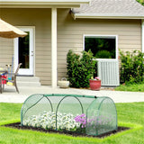 Tunnel Greenhouse with Steel Frame, PE Cover & Roll-Up Zipped Doors – Garden Grow House, 200 x 100 x 80cm, Green