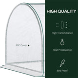 Mini Tunnel Greenhouse with Steel Frame, PVC Cover & Roll-Up Zipped Door – 250 x 100 x 80cm, Transparent