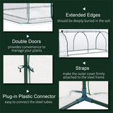 Mini Tunnel Greenhouse with Steel Frame, PVC Cover & Roll-Up Zipped Door – 250 x 100 x 80cm, Transparent
