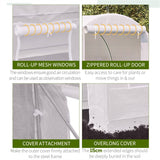 Walk-in Polytunnel Greenhouse with Steel Frame & Large Door – 2.45 x 2 x 2m Garden Grow House, White