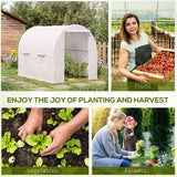 Walk-in Polytunnel Greenhouse with Steel Frame & Large Door – 2.45 x 2 x 2m Garden Grow House, White