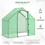 Mini Walk-in Greenhouse with Zipped Door & Rear Window – UV-Resistant PE Cover Grow House, 180 x 100 x 168cm, Green
