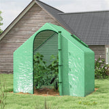 Mini Walk-in Greenhouse with Zipped Door & Rear Window – UV-Resistant PE Cover Grow House, 180 x 100 x 168cm, Green