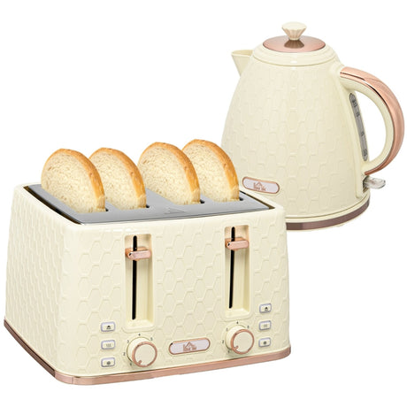 Honeycomb kettle and 4-slice toaster set