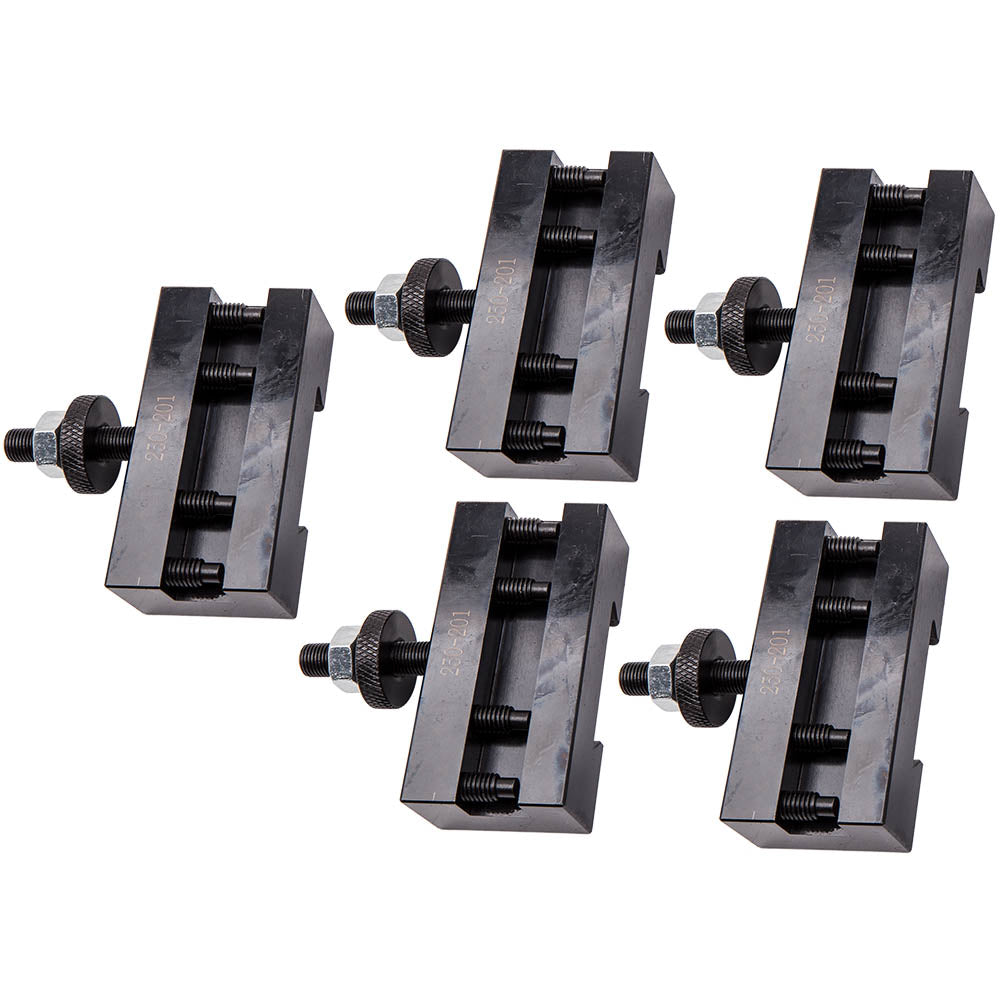 Quick Change Turning, Facing & Boring Lathe Tool Post Holder Set of 5 – Hardened Steel, Model 250-201