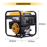 Petrol Inverter Generator 3500W Peak, 3200W Rated with Low Noise & LED Display – Portable Camping Power