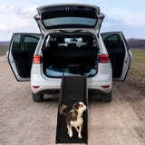 Tri-Fold Non-Slip Dog Ramp, 150cm Lightweight Portable Pet Ramp with Side Rails – For Cars, Trucks & SUVs