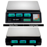 ACS-30 Digital Price Computing Scale 40kg/5g with Backlit LCD – Retail Scale, UK Plug, Silver & Black