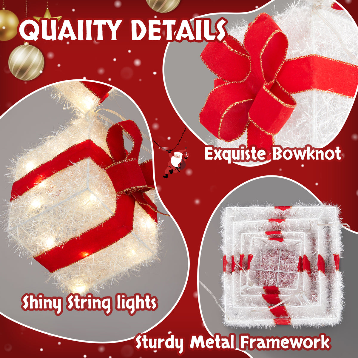 3ft Lighted Christmas Gift Box Tower with 80 Warm White Lights – Indoor & Outdoor Festive Decoration