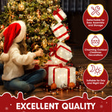 3ft Lighted Christmas Gift Box Tower with 80 Warm White Lights – Indoor & Outdoor Festive Decoration