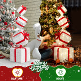 3ft Lighted Christmas Gift Box Tower with 80 Warm White Lights – Indoor & Outdoor Festive Decoration