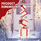 3ft Lighted Christmas Gift Box Tower with 80 Warm White Lights – Indoor & Outdoor Festive Decoration