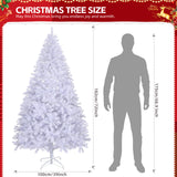 6ft Artificial Christmas Tree with 100 Warm LED Lights & 800 Branch Tips – Festive Home Decor, White