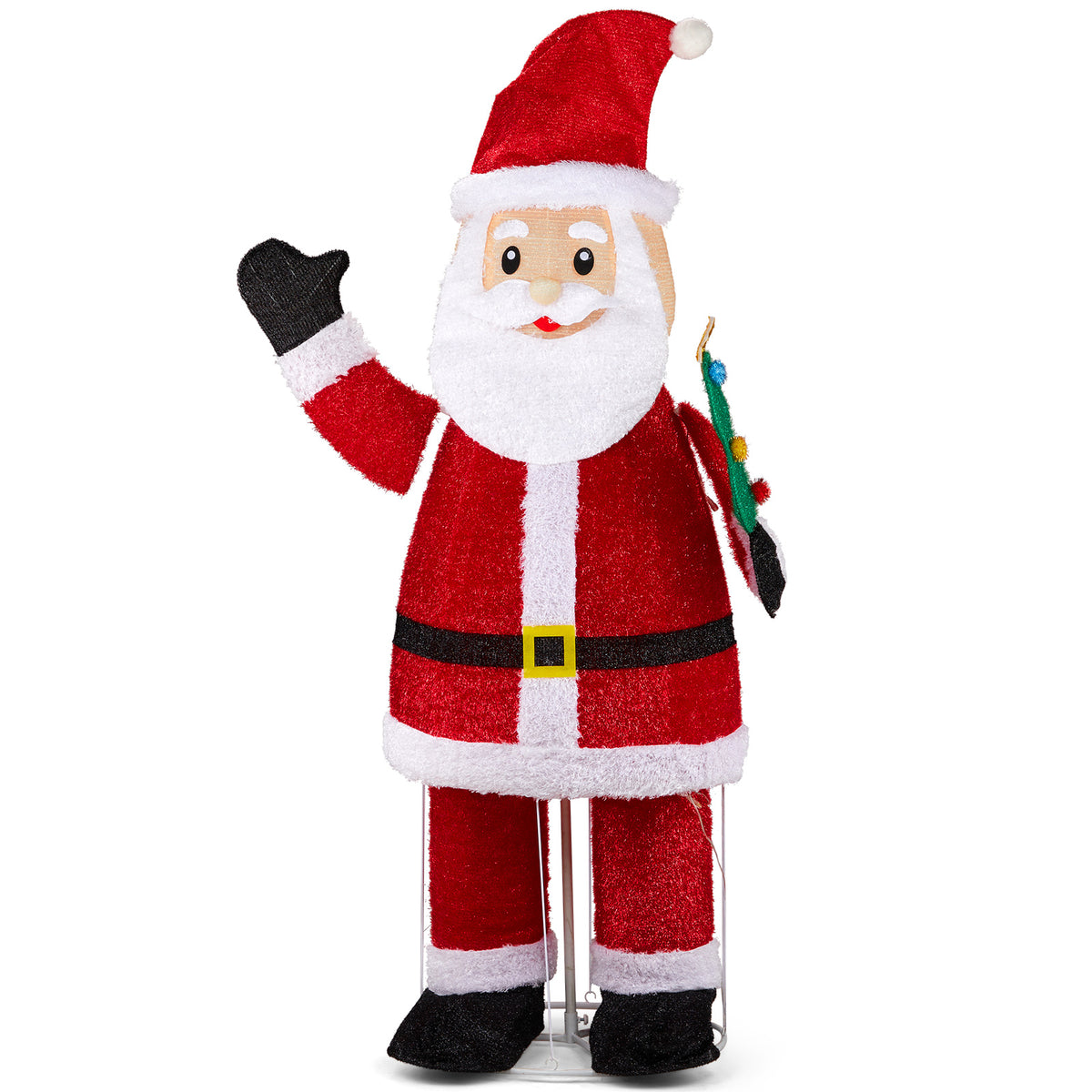 6FT Pre-Lit Pull-Up Waving Santa Christmas Decoration with 180 Warm White LEDs – Indoor & Outdoor Display