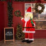 6FT Pre-Lit Pull-Up Waving Santa Christmas Decoration with 180 Warm White LEDs – Indoor & Outdoor Display