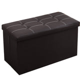 Folding Linen Storage Ottoman with Padded Seat – Toy Box, Footstool & Extra Seating, 76cm