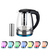 ZOKOP 1.8L Electric Glass Kettle, 2000W with 7-Colour LED Light & Auto Shut-Off – UK Plug