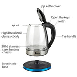 ZOKOP 1.8L Electric Glass Kettle, 2000W with 7-Colour LED Light & Auto Shut-Off – UK Plug