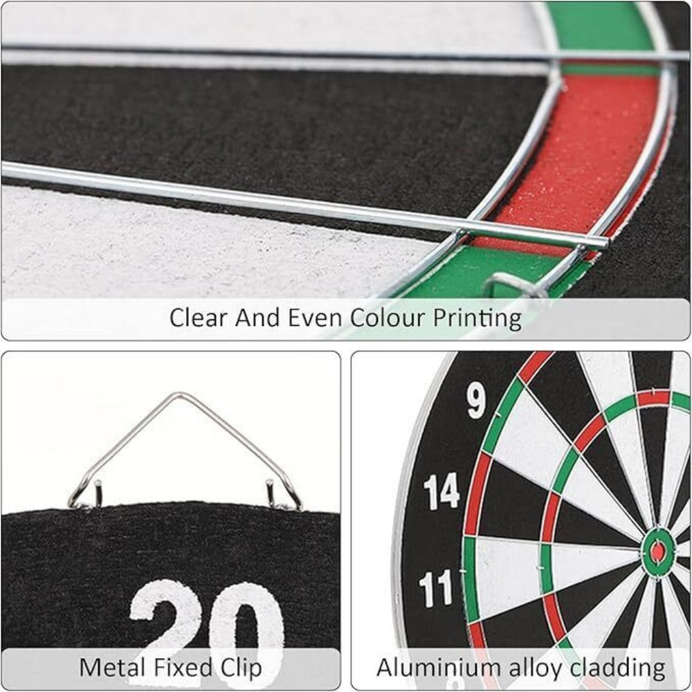 Full Size Dartboard Set with 6 Darts – Family Dart Board Game for Adults & Kids, 40.5cm Diameter