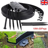 Lawn Border Edging Set, 10m with 30 Plastic Stakes – Garden Edging for Paths, Driveways and Flowerbeds
