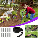 Lawn Border Edging Set, 10m with 30 Plastic Stakes – Garden Edging for Paths, Driveways and Flowerbeds