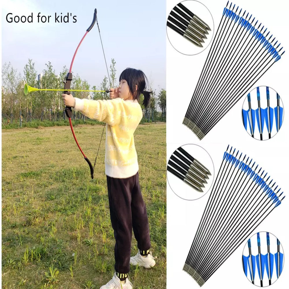 Fibreglass Archery Arrows, Pack of 30, 79cm – Target Practice Arrows for Compound & Recurve Bows, Red