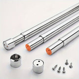 Industrial Silver Iron Wall-Mounted Clothes Rail – Extendable Hanging Rail for Bedroom, Bathroom & Hallway