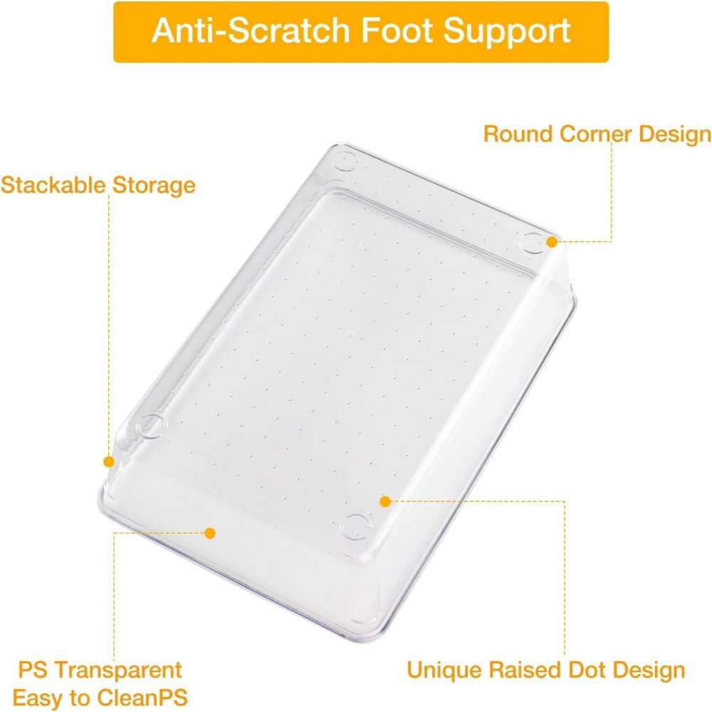 25-Piece Plastic Drawer Organiser Set in 5 Sizes – Desk, Kitchen, Fridge & Makeup Storage Dividers, Clear