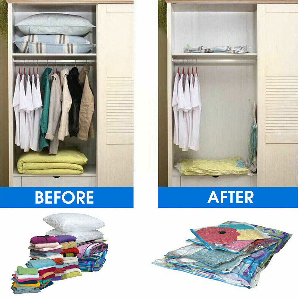 12-Pack Strong Vacuum Storage Bags with Manual Air Pump – Space-Saving Organiser for Bedding & Clothes
