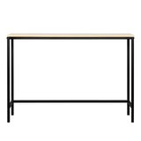 Industrial Style Console Table with Metal Frame – Single-Layer Entryway & Sofa Side Table, Light Walnut